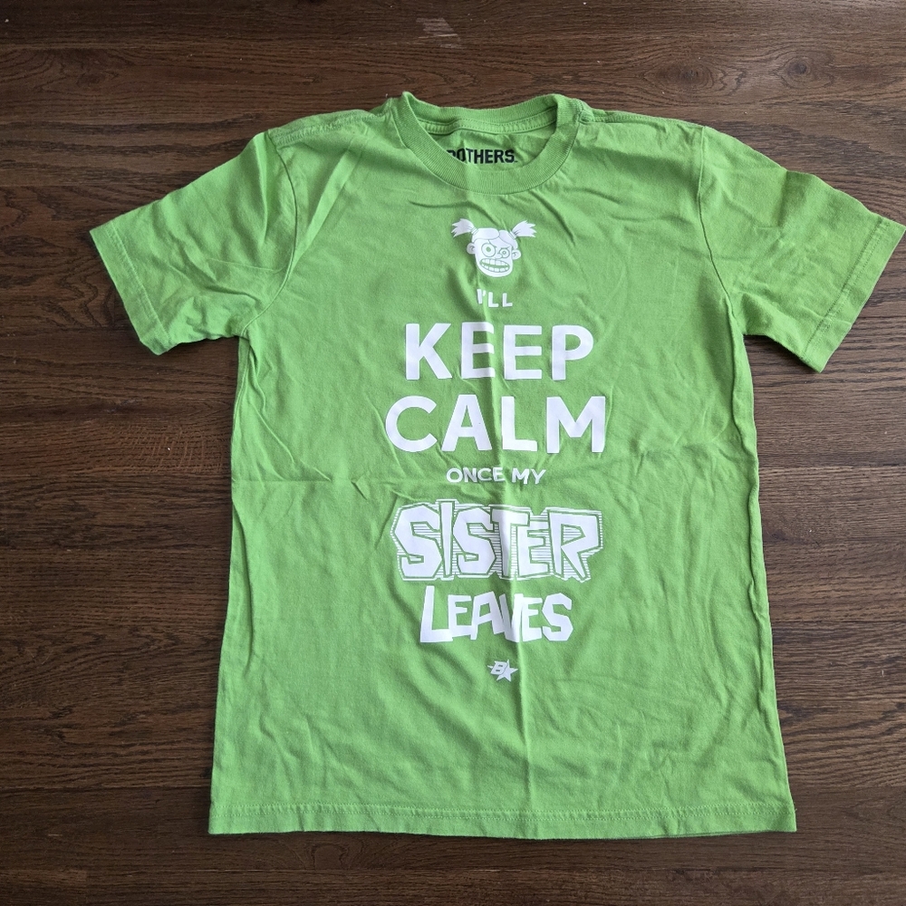 Brothers Boys Small/8 Green "Sister" Short-Sleeve Tee